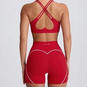 Bo & Tee Women's Red Athletic Shorts set